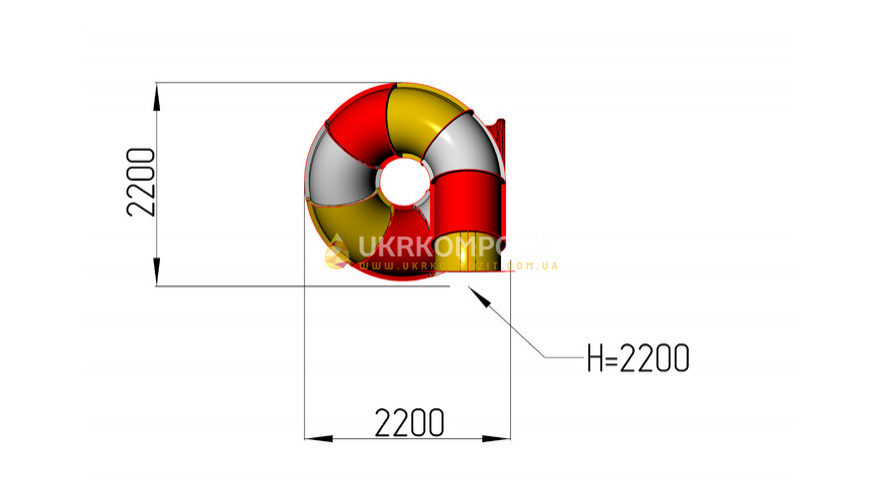 Горка детская «Труба винтовая» D-700, H-2.2